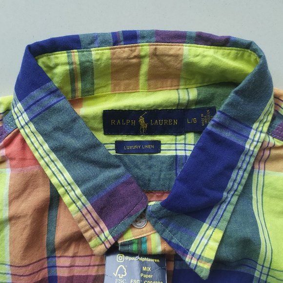 POLO RALPH LAUREN MENS CHECK SHIRT - Picture 5 of 6